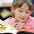 student reading